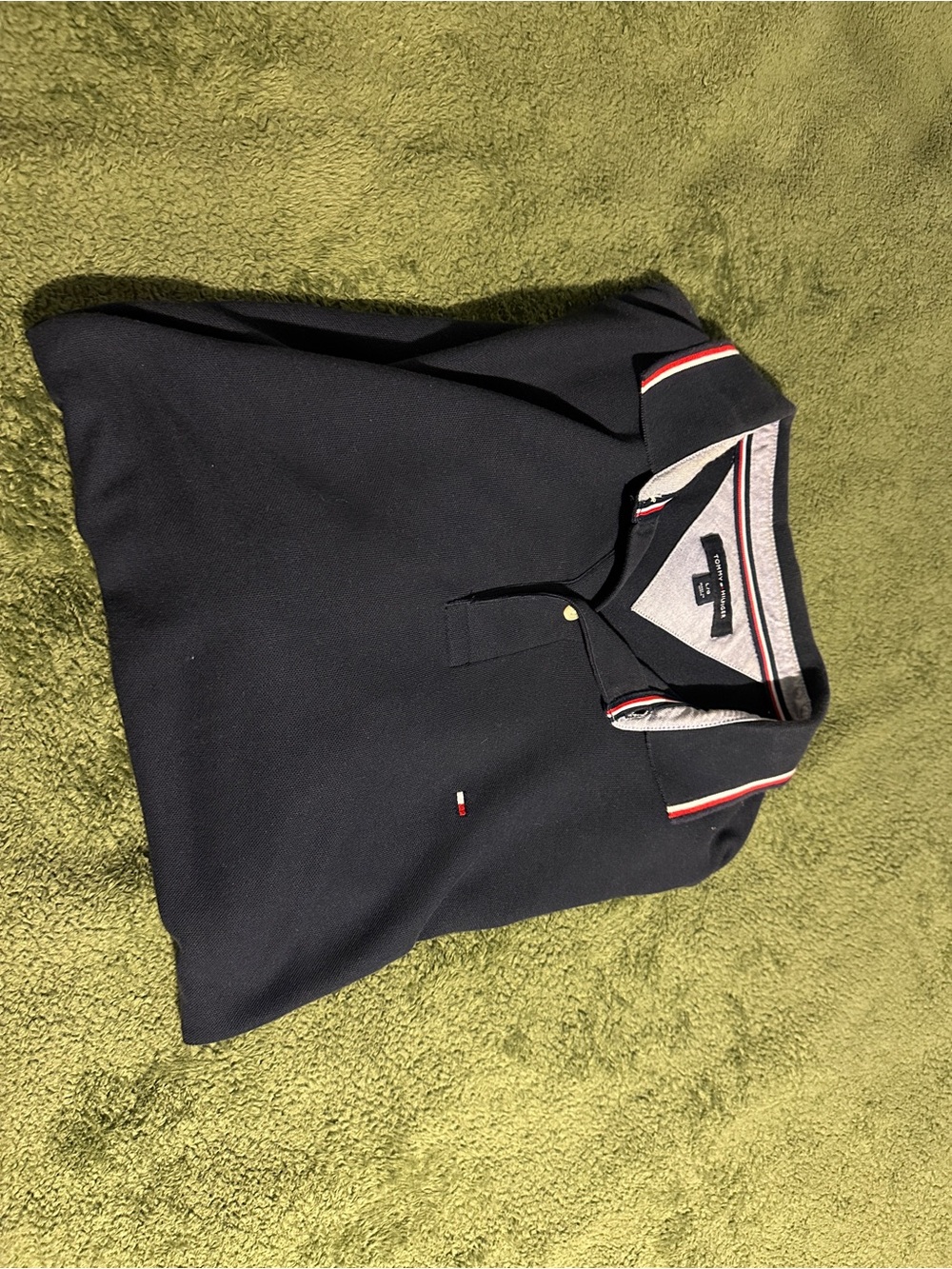 Tommy Hilfiger Navy Polo with Red and White Trim
